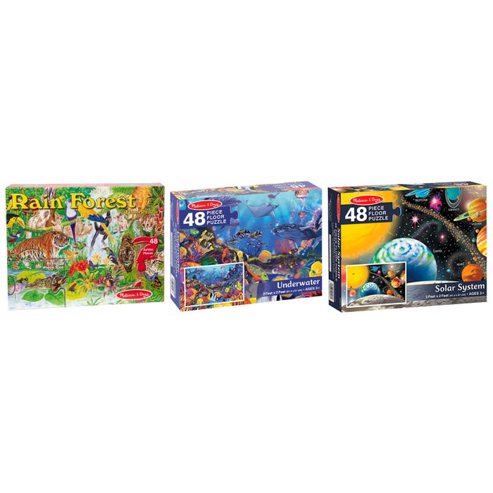Melissa & Doug Science Floor Puzzles, Set of 3