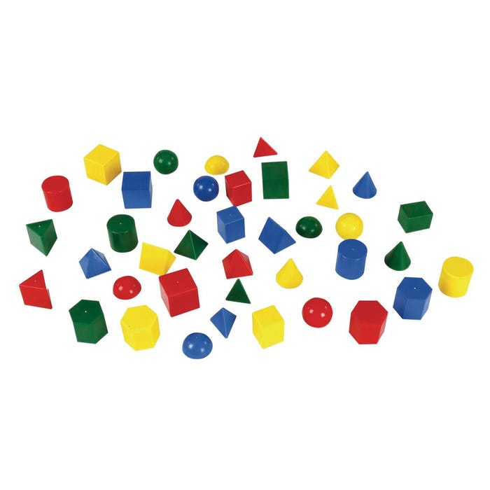 Nasco Geometric Solids, Assorted Colors and Shapes, 1 Inch