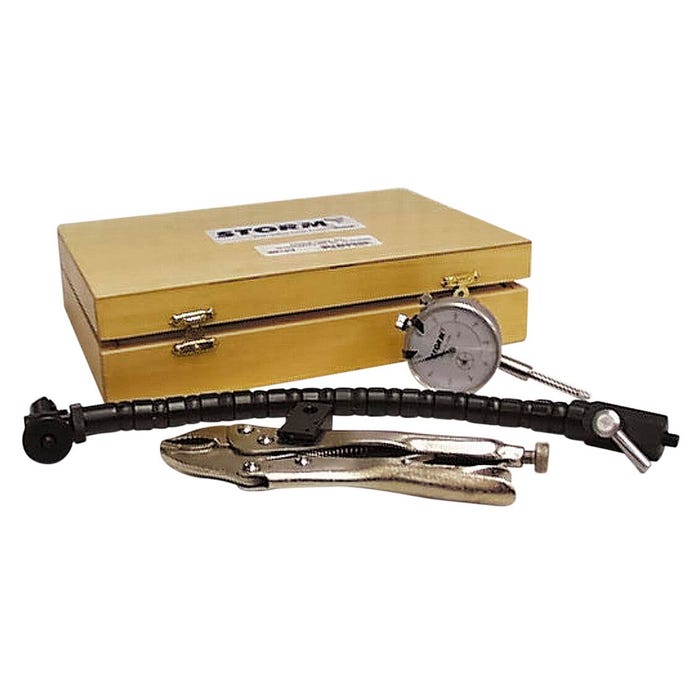 Central Storm Dial Indicator Set with Locking Pliers and Flex-Arm, 0 - 1 in, 0.001 in Graduation