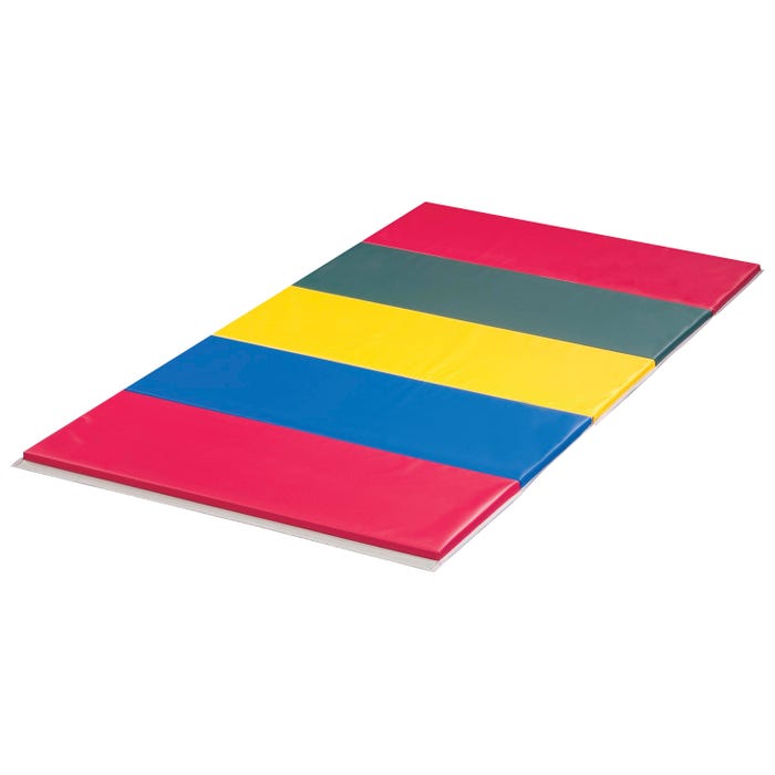 Sportime Instrutor Mat, 6 x 12 Feet, 2-3/8 Inch Thick, 2 Sided Hook and Loop, 2 Foot Panel, Rainbow
