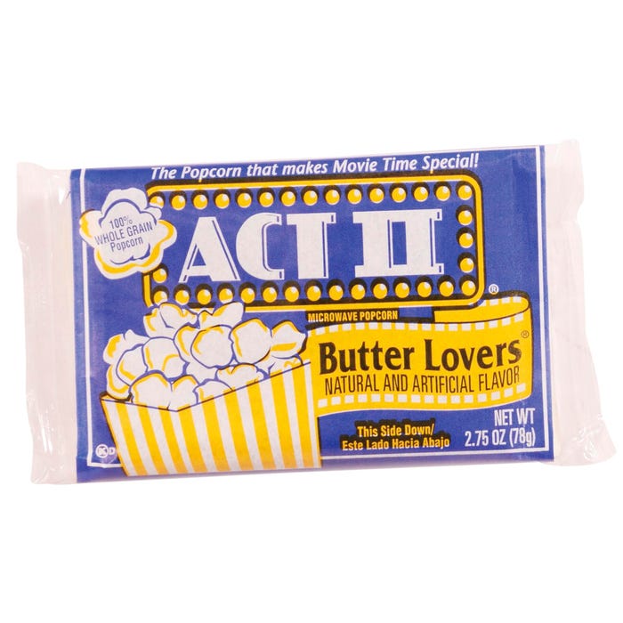 ACT II Butter Lovers Microwave Popcorn, Case of 36