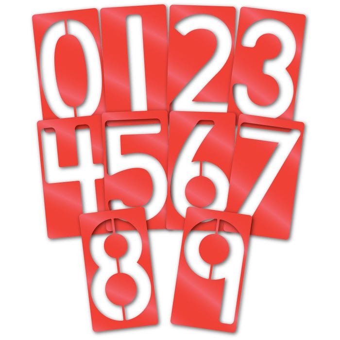 Roylco Big Number Stencils, 5 x 9 Inches, Set of 10