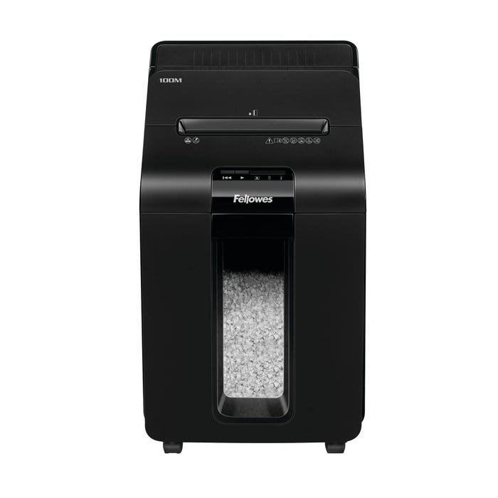 Fellowes AutoMax 100M Auto Feed Micro-Cut Shredder, 100 Sheet Capacity, 6 Gallon Bin, Black