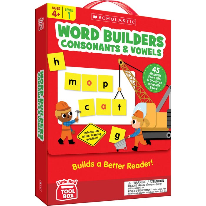 Scholastic Little Red Tool Box Word Builder Set, Consonants & Vowels