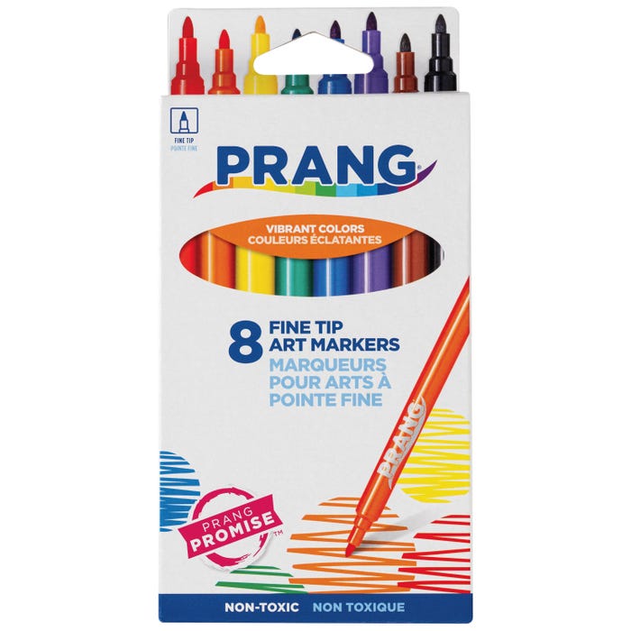 Prang Classic Art Markers, Fine Line, Assorted Colors, Set of 8