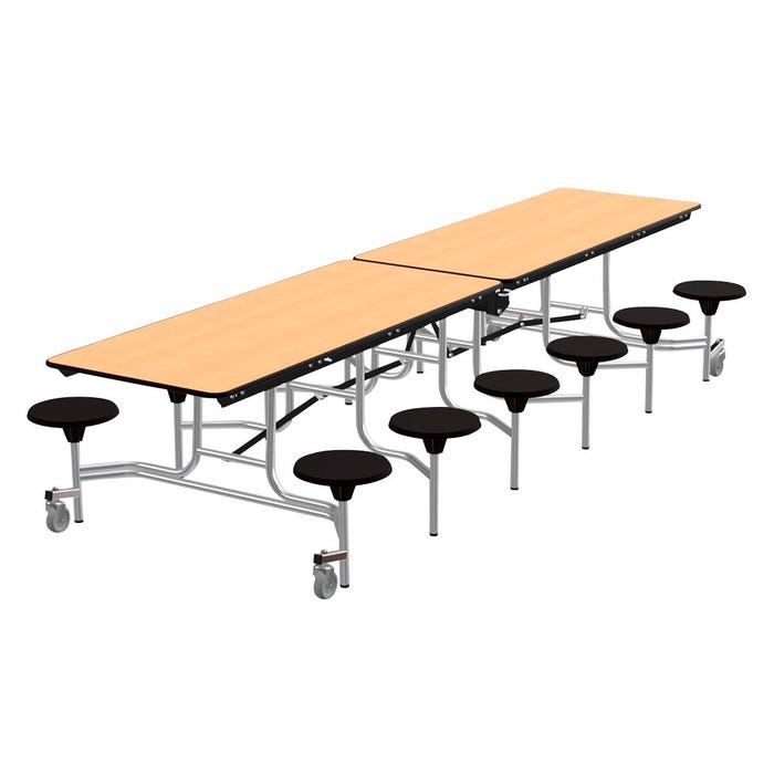 Classroom Select Mobile Table, 12 Stools, Rectangle