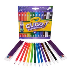Crayola Clicks Mechanical Colored Pencils, Assorted Classic Colors, Pack of 12