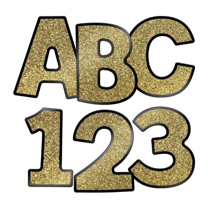 Carson Dellosa EZ Letters Set, Gold Glitter, 219 Pieces