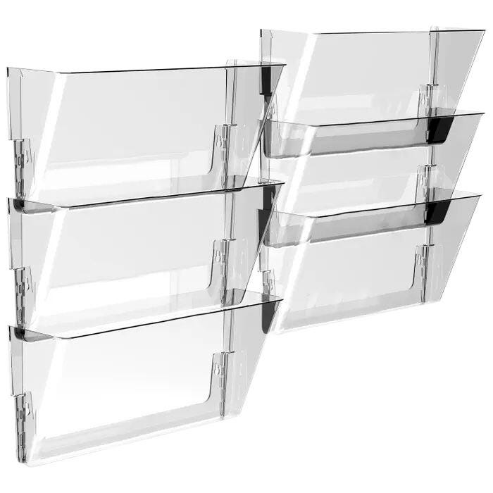 Storex Unbreakable Wall Files, Legal Size, Clear, Pack of 6