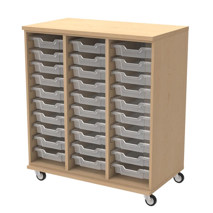 WB Manufacturing Triple Wide Tote Mobile Storage Cabinet with Totes