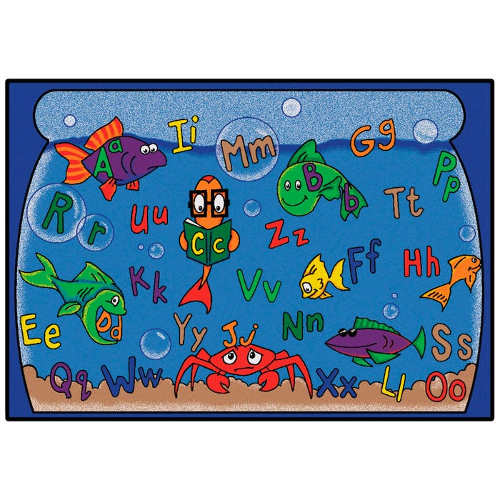 Carpets for Kids Premium Alphabet Aquarium Carpet, Rectangle