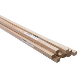 Saunders Midwest Balsa Strips, 1/2 x 1/2 x 36 Inches, Pack of 6 2090776