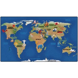 Carpets for Kids Continental Wonders Rug, 6 x 10 Feet, Rectangle, Blue, Item Number 1365801