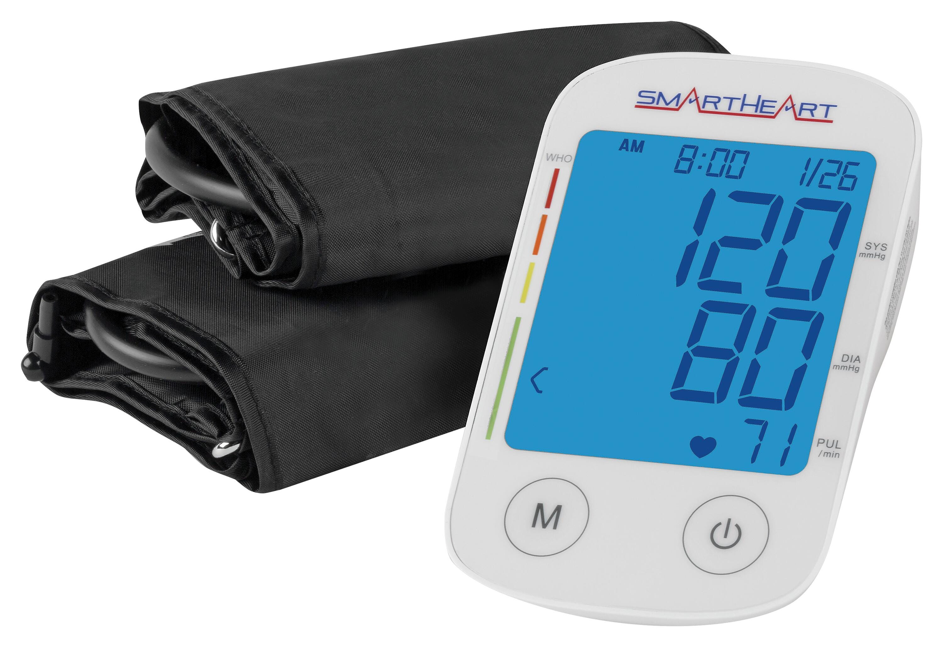 SmartHeart Automatic Digital Blood Pressure Monitor, Arm Monitor with Adult and Large-Adult Nylon Cuff