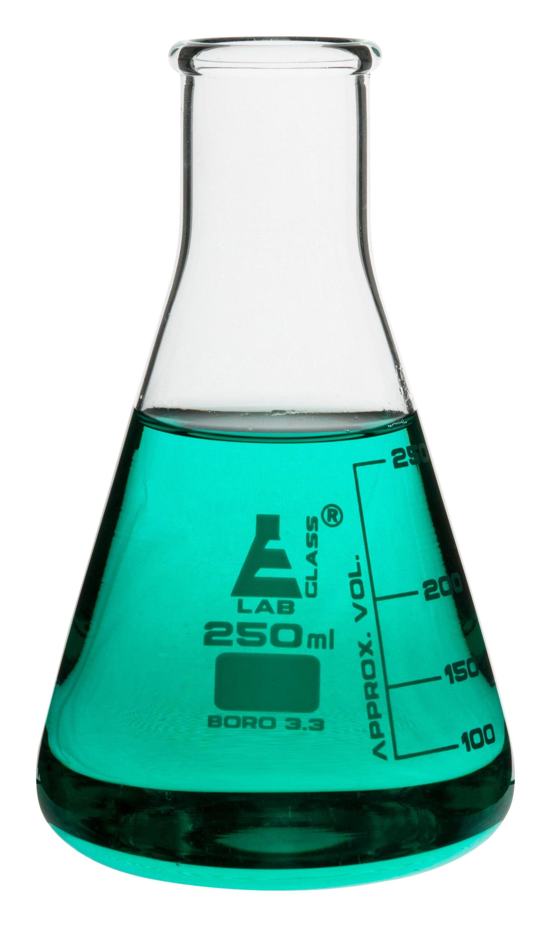 EISCO Erlenmeyer Flask 250mL Narrow Neck Borosilicate Glass, Item Number 2012152