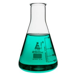 Eisco Labs Erlenmeyer Flask, Narrow Neck, 250mL, Borosilicate Glass