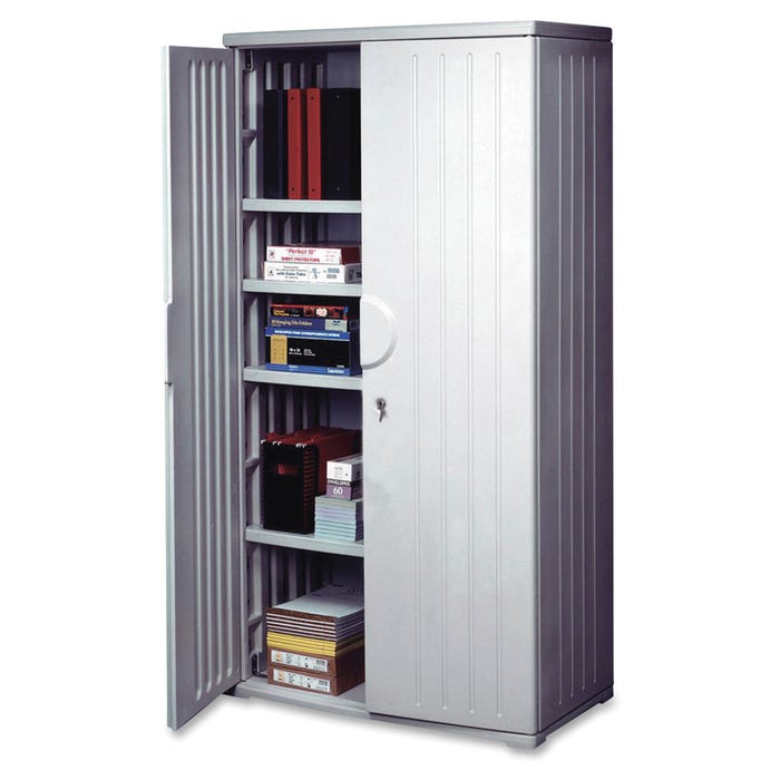 Iceberg Officeworks Storage Cabinet, Platinum, 33 x 22 x 72 Inches