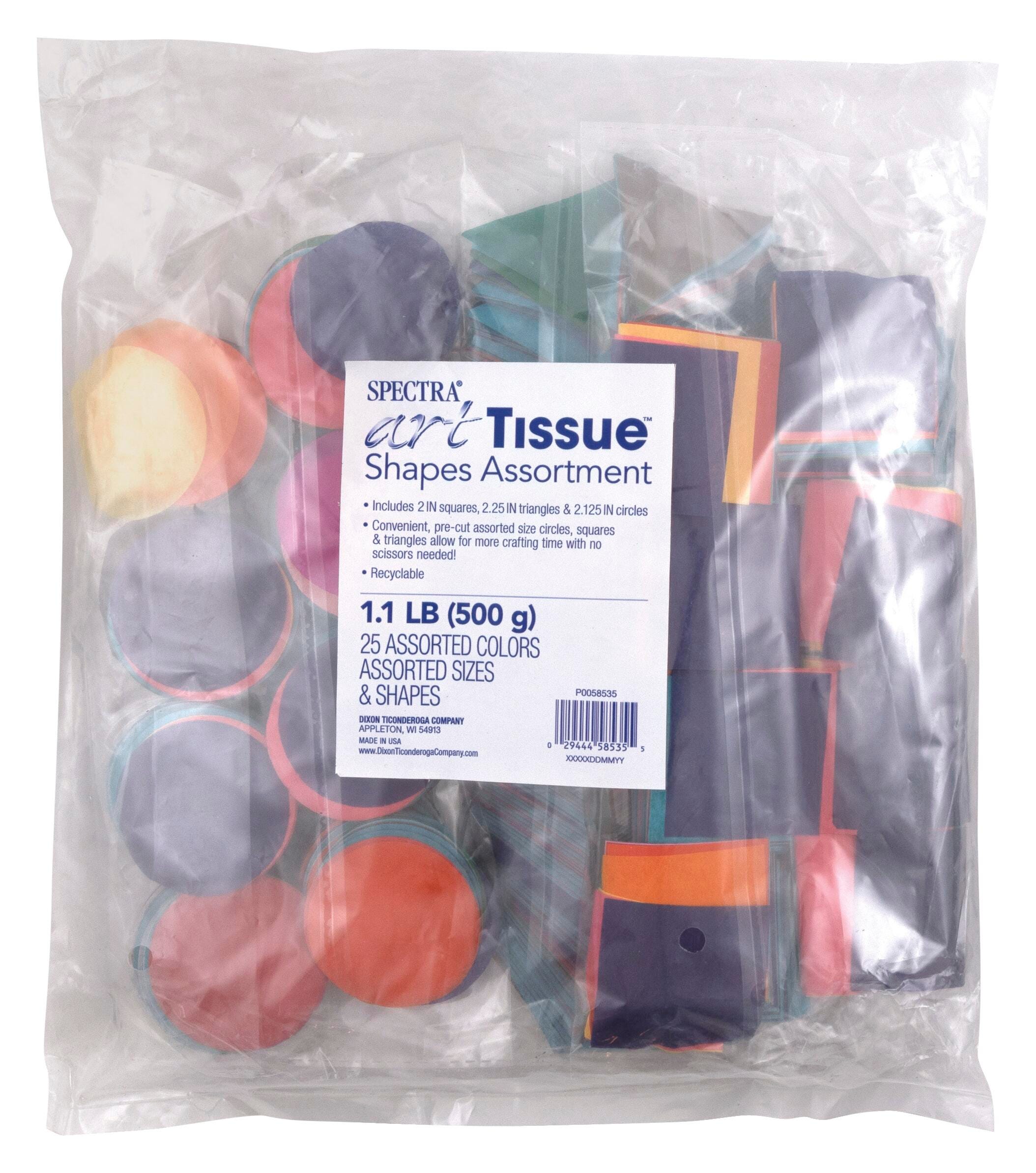 Spectra Bleeding Tissue Shapes Assortment, 25 Assorted Colors, Assorted Sizes &amp; Shapes, 500 grams, Item Number 2088688