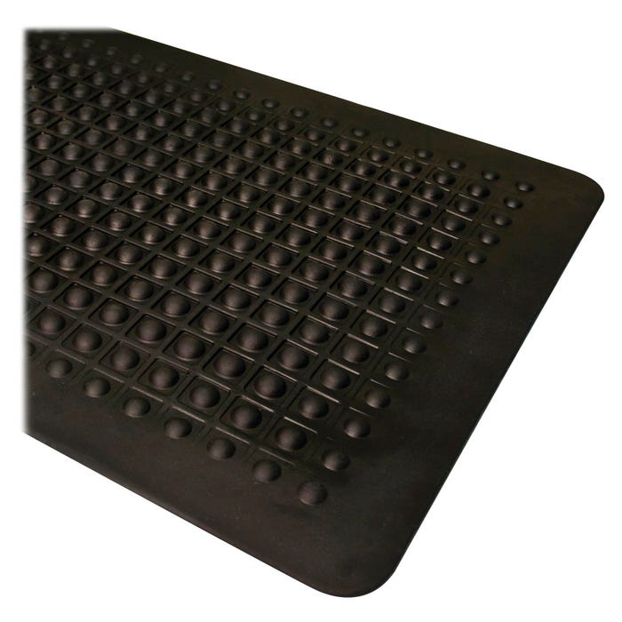 Genuine Joe Flex Step Anti-Fatigue Mat with Beveled Edge, 3 x 5 Feet, Rubber, Black