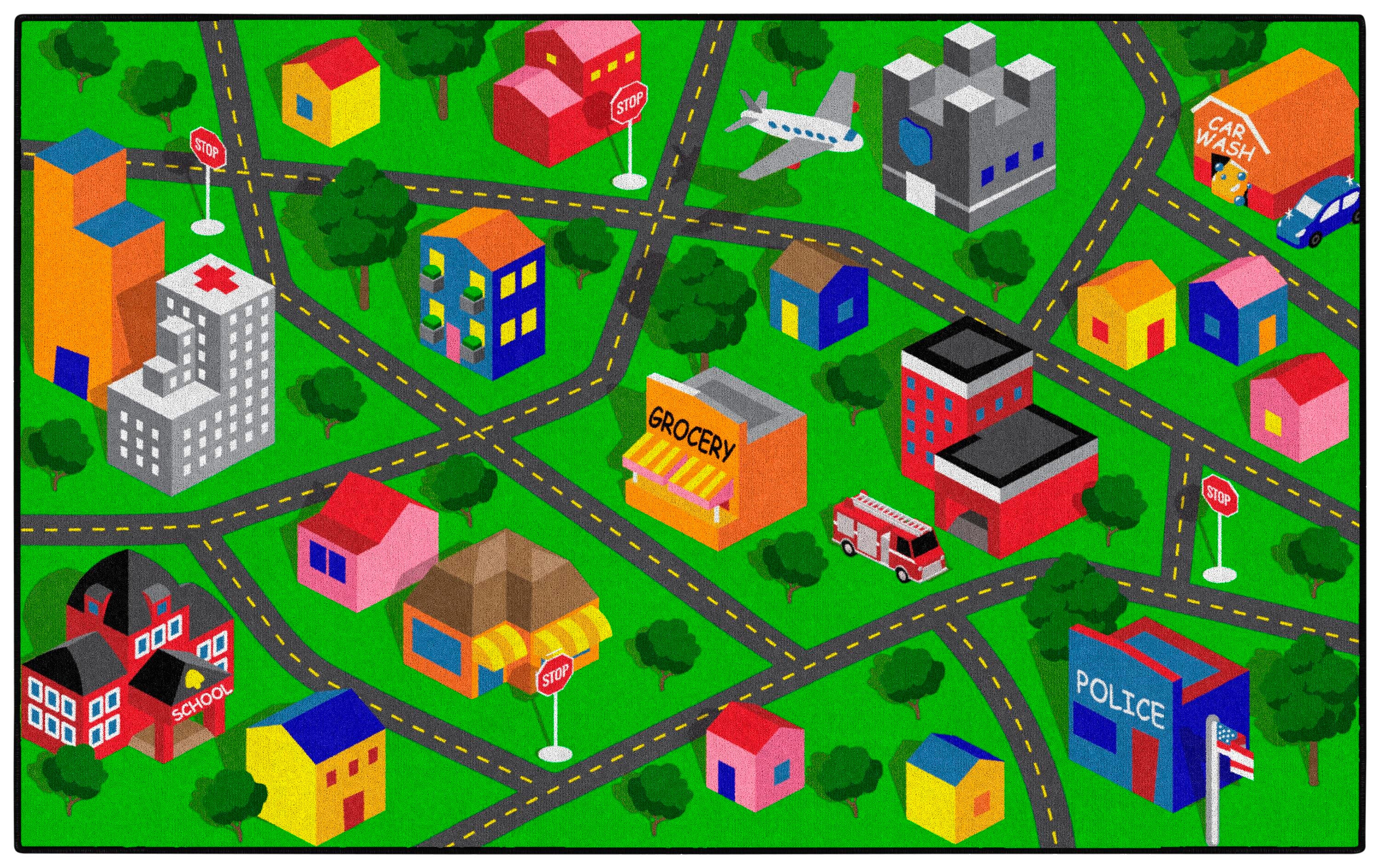 Childcraft ABC Furnishings Zoom Around Town Carpet, Primary 4002108