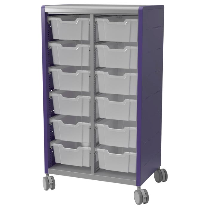 Classroom Select Geode Tall Cabinet, Double Wide with 12 Tote Trays