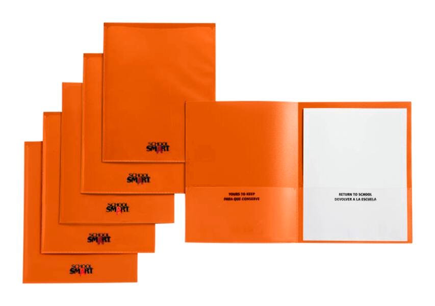School Smart Take Home Folder, Orange, Set of 24 1540639