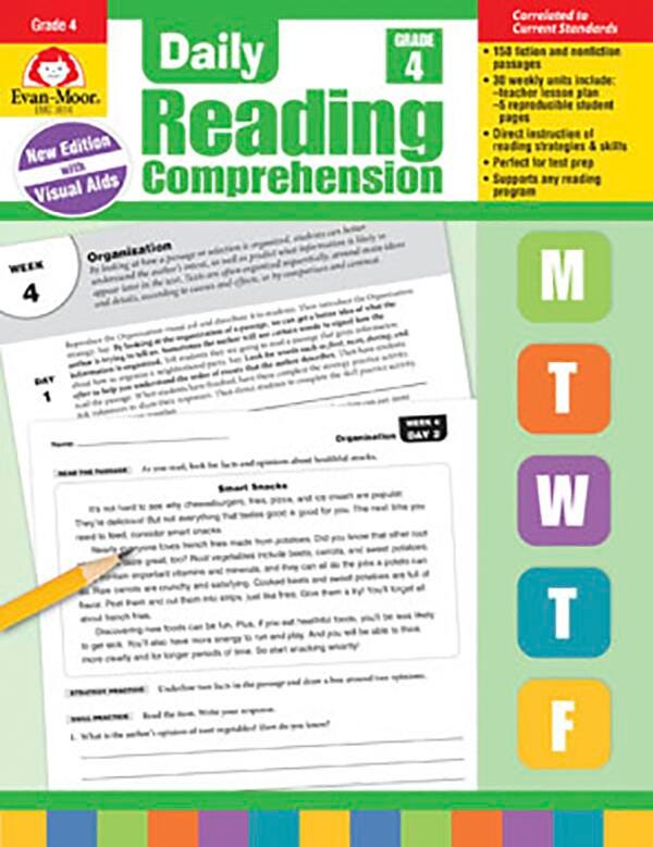 Image for Evan-Moor Daily Reading Comprehension Book, Teacher's Addition, Grade 4 from School Specialty