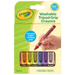 Crayola Washable Tripod Grip Crayons, Assorted Colors, Set of 8 2002566