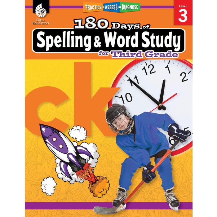Shell Education 180 Days of Spelling and Word Study for Third Grade