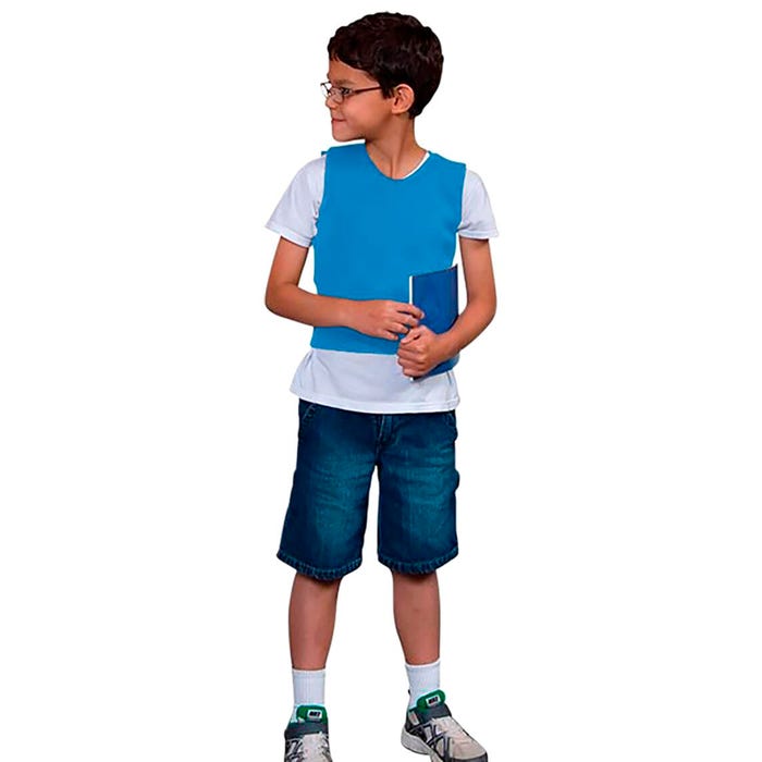 Abilitations Deep Pressure Sensory Vest, Small, 30 x 17 Inches, Blue