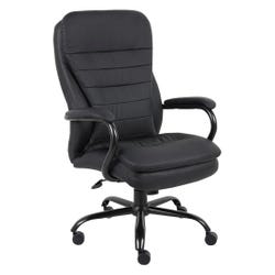 Image for Classroom Select Big & Tall Double Cushion Leather Chair, 31 x 31-1/2 x 47 inches, Black from School Specialty