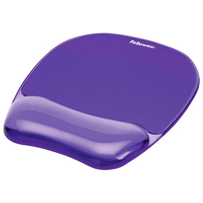 Fellowes Crystals Gel Mouse Pad with Wrist Rest, Purple