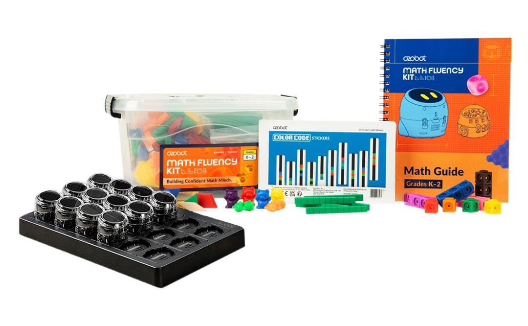Ozobot Ari Math Fluency Kit, 12 Bots, Grades K to 2