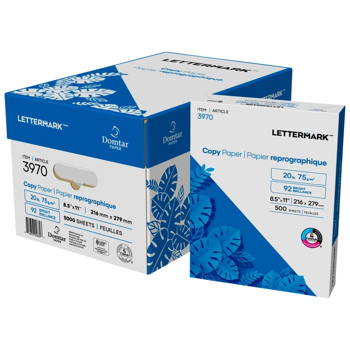 Lettermark Multi-Purpose Copy Paper, 8-1/2 x 11 Inches, White, 5000 Sheets
