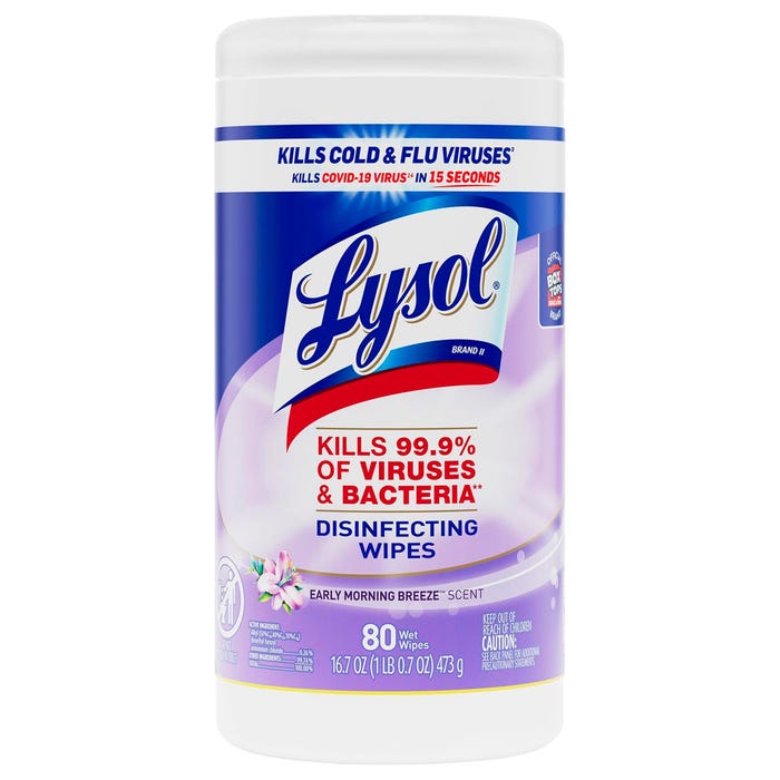 Lysol Disinfecting Wipes, Early Morning Breeze Scent, 80 Wipes