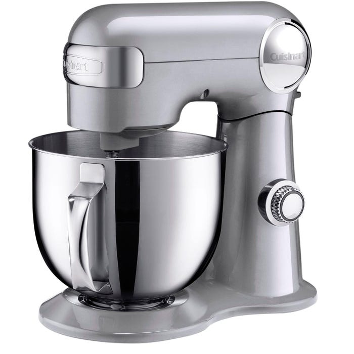 Cuisinart Tilt-Back Head Stand Mixer with 1 Power Outlet, 5-1/2 Quarts, Brushed Chrome