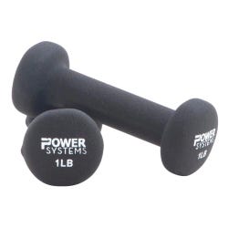 Power Systems Premium Neoprene Dumbbells, 1 Pound, Black, Item Number 2094329