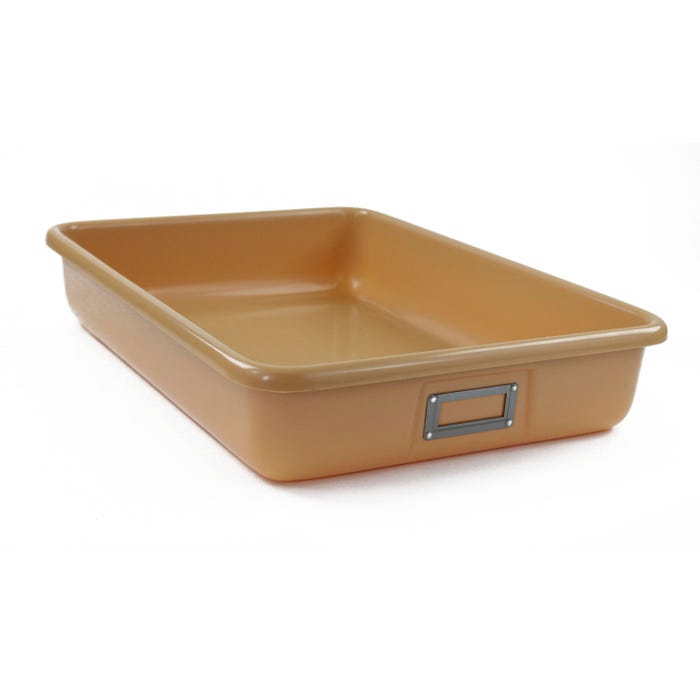 Shirley K's Tan Storage Bin, 19 x 13-3/4 x 3-1/2 Inches, Tan