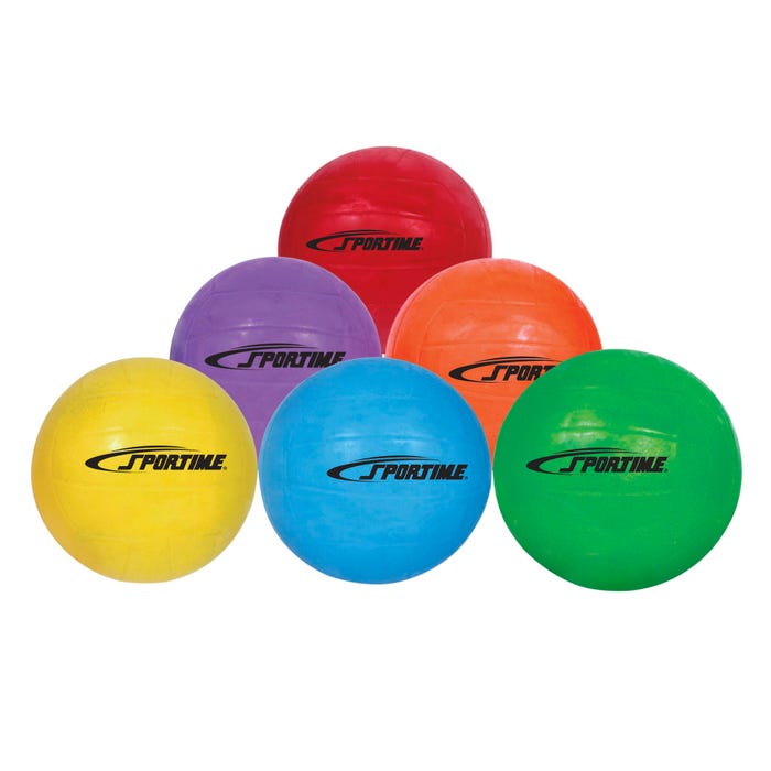 Sportime GradeBall Rubber Volleyballs, Assorted Colors, Set of 6