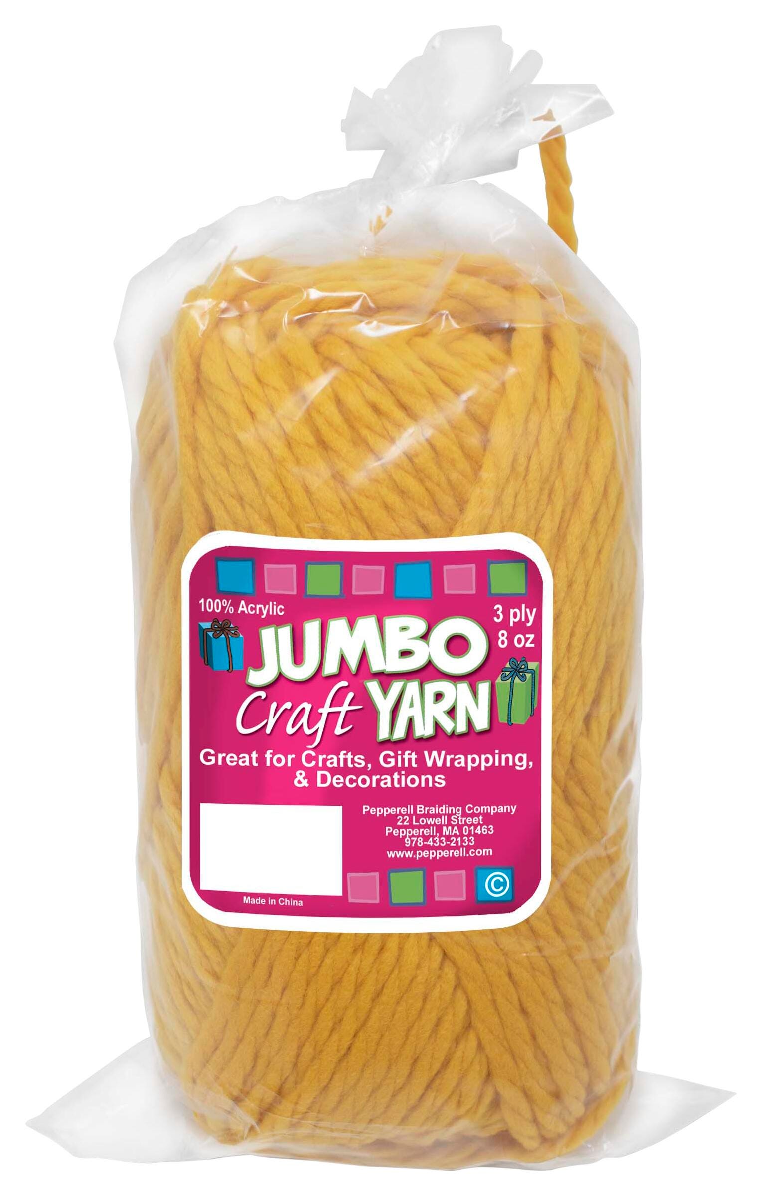 Pepperell Jumbo Roving 3 Ply Yarn, Yellow, 8 oz 2132741