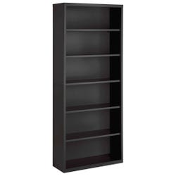 Lorell Fortress Series Steel Bookcase, 6-Shelves, 34-1/2x 12-5/8 x 30 Inches, Charcoal
