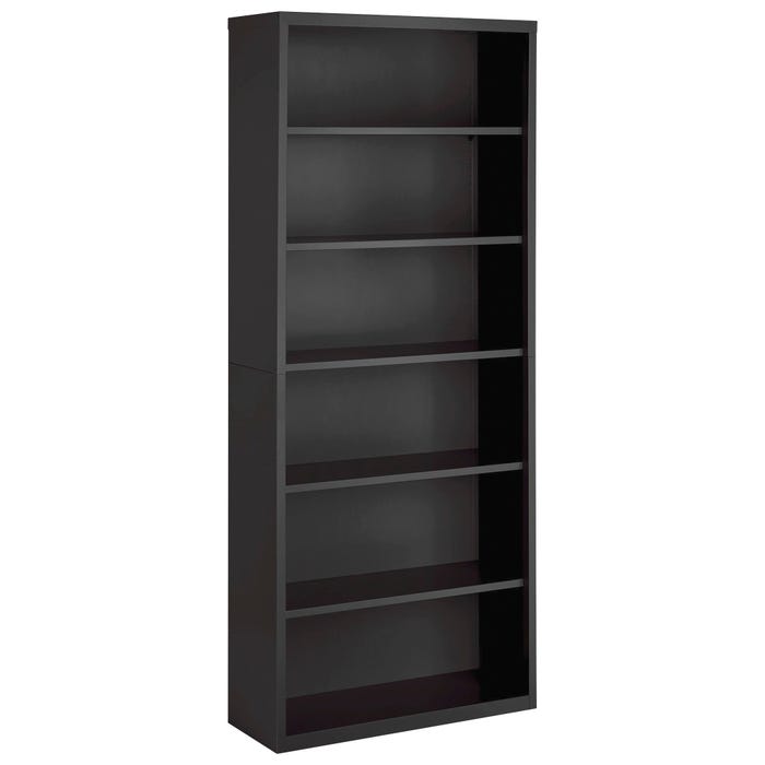 Lorell Fortress Series Steel Bookcase, 6-Shelves, 34-1/2x 12-5/8 x 30 Inches, Charcoal