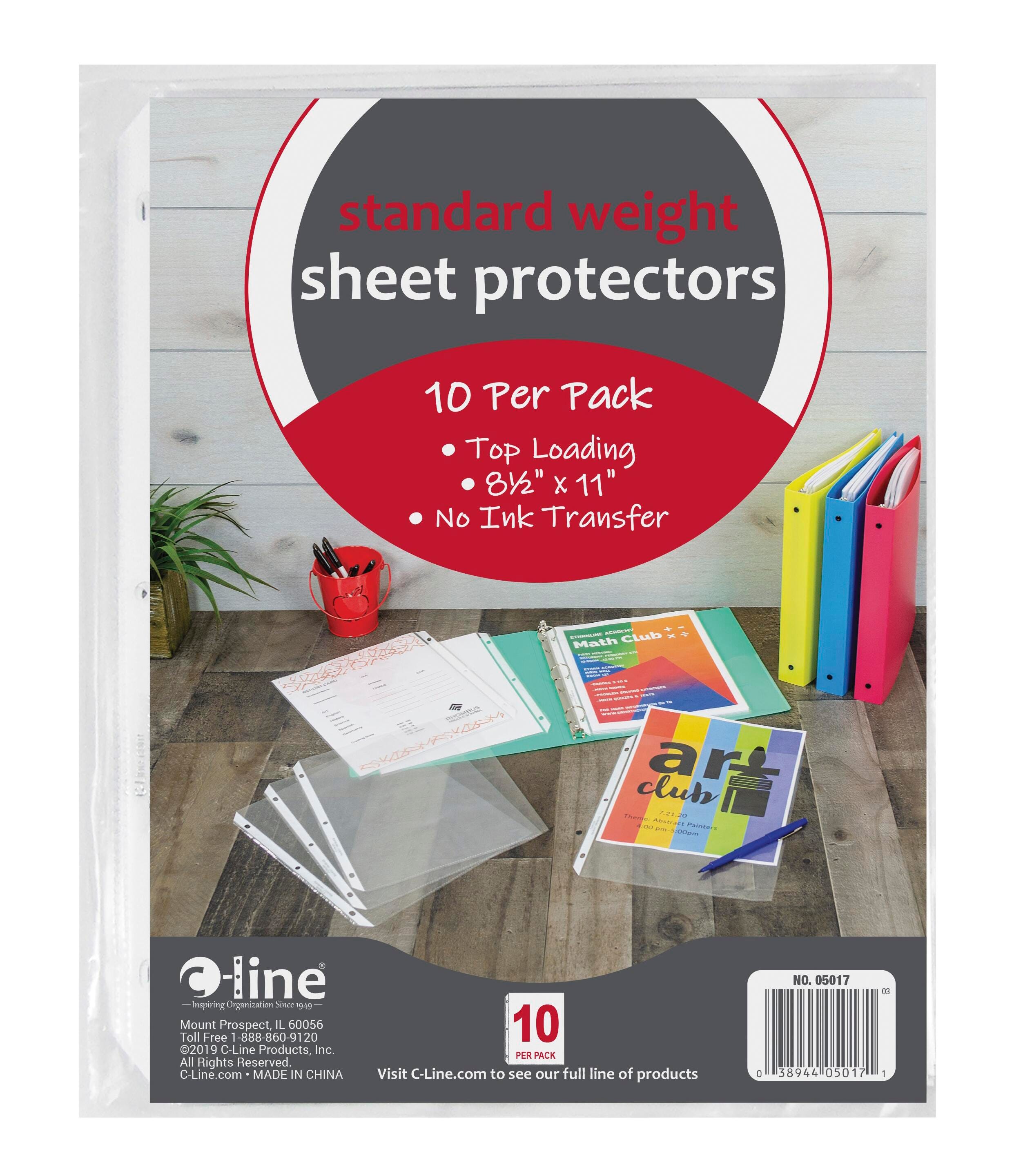 C-Line Standard Weight Sheet Protector, 8-1/2 x 11 Inches, Clear, Pack of 10 2123631