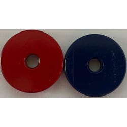 Painted Ring Magnets, Red and Blue, Pack of 2