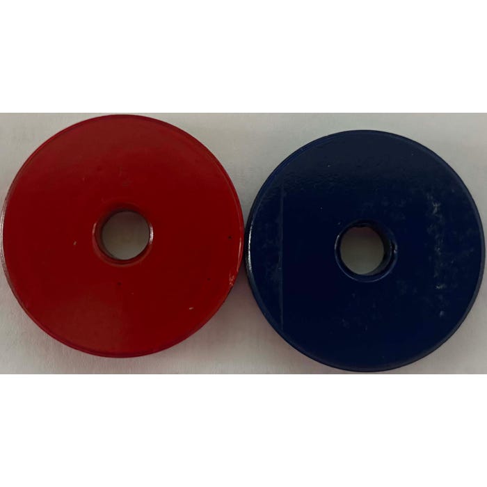 Painted Ring Magnets, Red and Blue, Pack of 2
