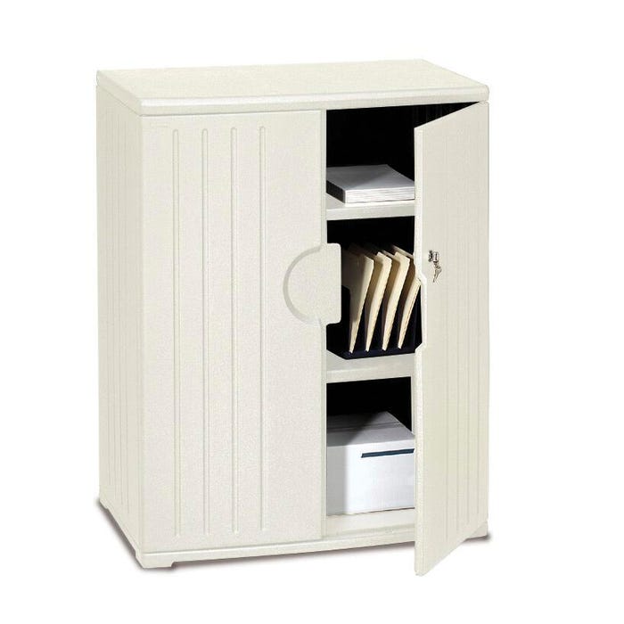 Iceberg SnapEase Stacking Storage Cabinet, 36 x 22 x 46 Inches, Polyethylene, Platinum