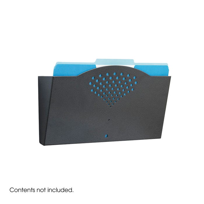 Safco Steel Recyclable Wall Pocket with Mounting Hardware, Single Legal, 15 x 3 x 9 Inches, Black