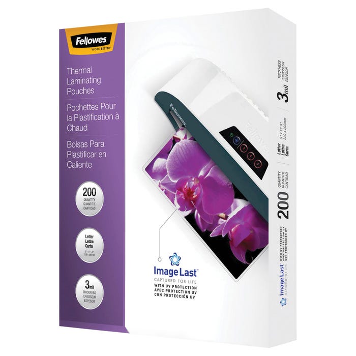 Fellowes Laminating Pouches, 9 x 11-1/2 Inches, 3 Mil, Pack of 200