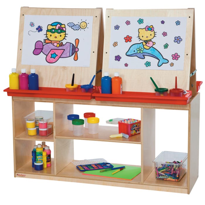 Wood Designs Art Centre for Four Young Artists, Plywood, Tuff Gloss UV, 48 x 15 x 44 Inches
