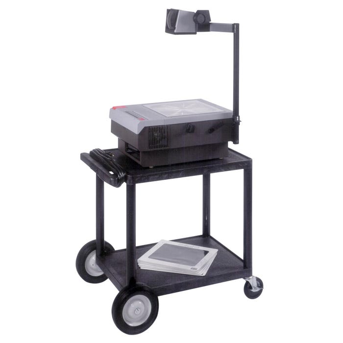 Luxor AV Table with Electrical Assembly, 24 x 18 x 26 Inches, Black
